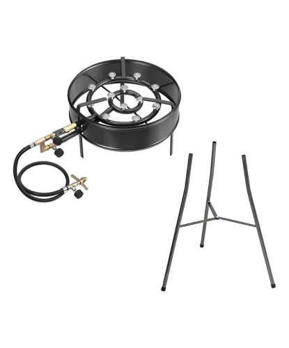 Fogareiro Industrial Tripé Zincado – Borda 35cm | Altura 60cm | Alta Pressão