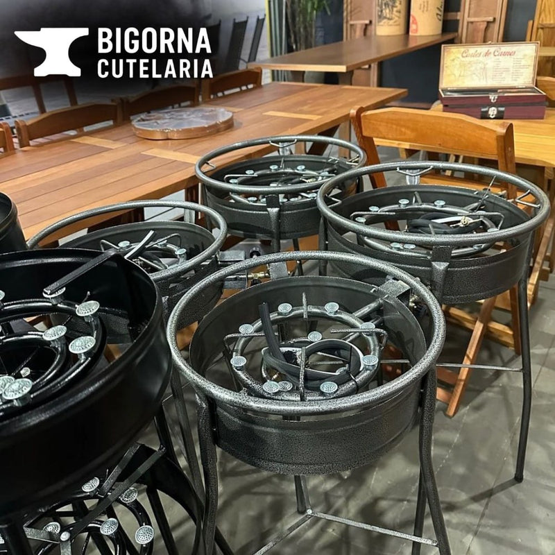 Fogareiro Industrial Tripé Zincado – Borda 35cm | Altura 60cm | Alta Pressão