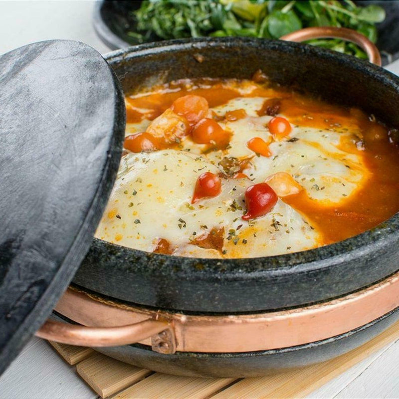 Frigideira de Pedra Sabão com Tampa – Tamanho P, M e G